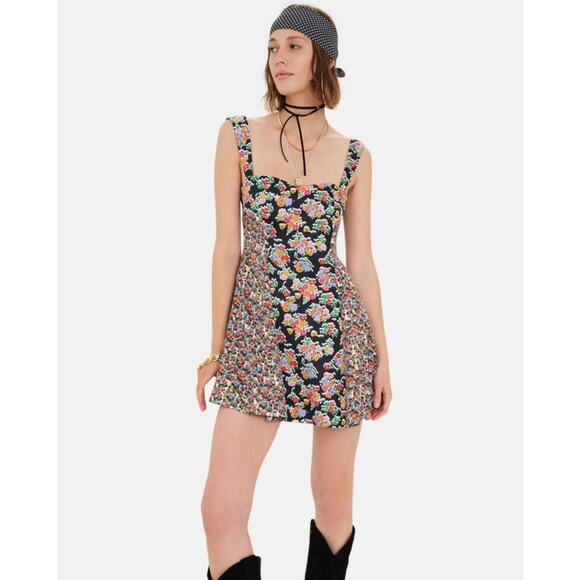 For Love Lemons Dress Womens XS Brookes Mini Floral Summer Colorful Whimsical - Picture 1 of 14